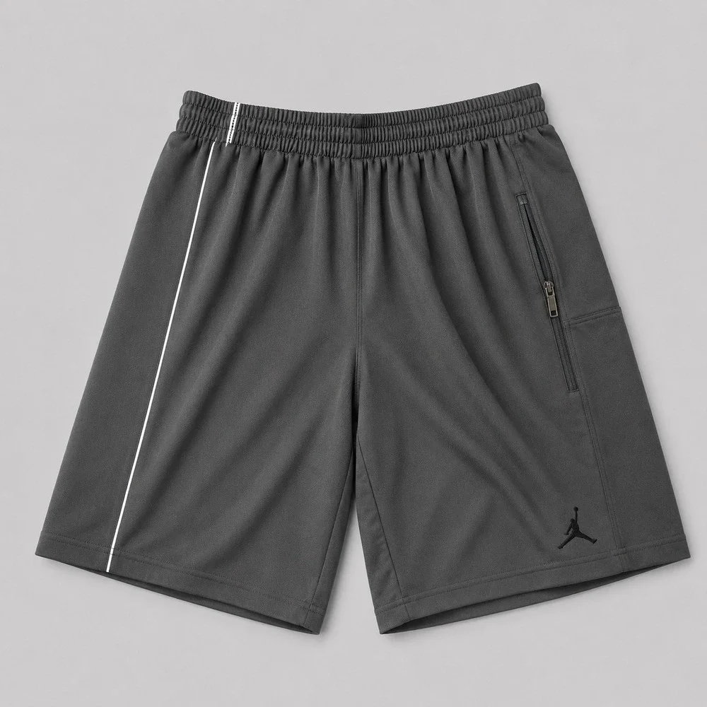 Jordan Shorts Mens Large Gray Athletic Basketball Mesh Training Gym Dri-FIT